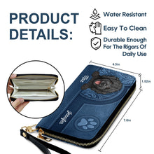 Load image into Gallery viewer, Cute Dogs And Cats Aesthetic Pattern - Birthday, Loving Gift For Pet Lovers, Dog Mom, Cat Mom - Personalized Leather Long Wallet Leather Long Wallet HeartfulPaws
