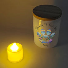 Load image into Gallery viewer, Dog Loss I'll Be Waiting At The Rainbow Bridge - Personalized LED Tea Light Holder LED Tea Light Holder HeartfulPaws
