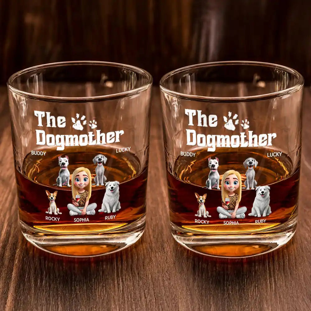 The Dogfather 3D Effect - Personalized Whiskey Glass Whiskey Glass HeartfulPaws