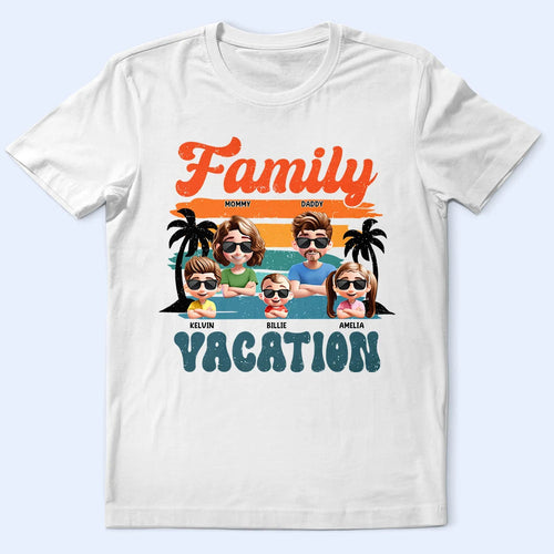 Family Vacation 3D Effect - Personalized T Shirt T-shirt HeartfulPaws