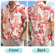 Load image into Gallery viewer, Custom Photo Pencil Drawing Palm Leaf Vacation Vibe - Personalized Hawaiian Shirt Hawaiian Shirt HeartfulPaws
