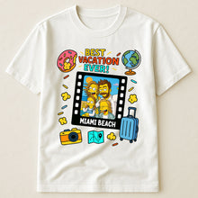 Load image into Gallery viewer, Best Vacation Ever Simpsonized Portrait - Personalized Photo Shirt Shirt HeartfulPaws
