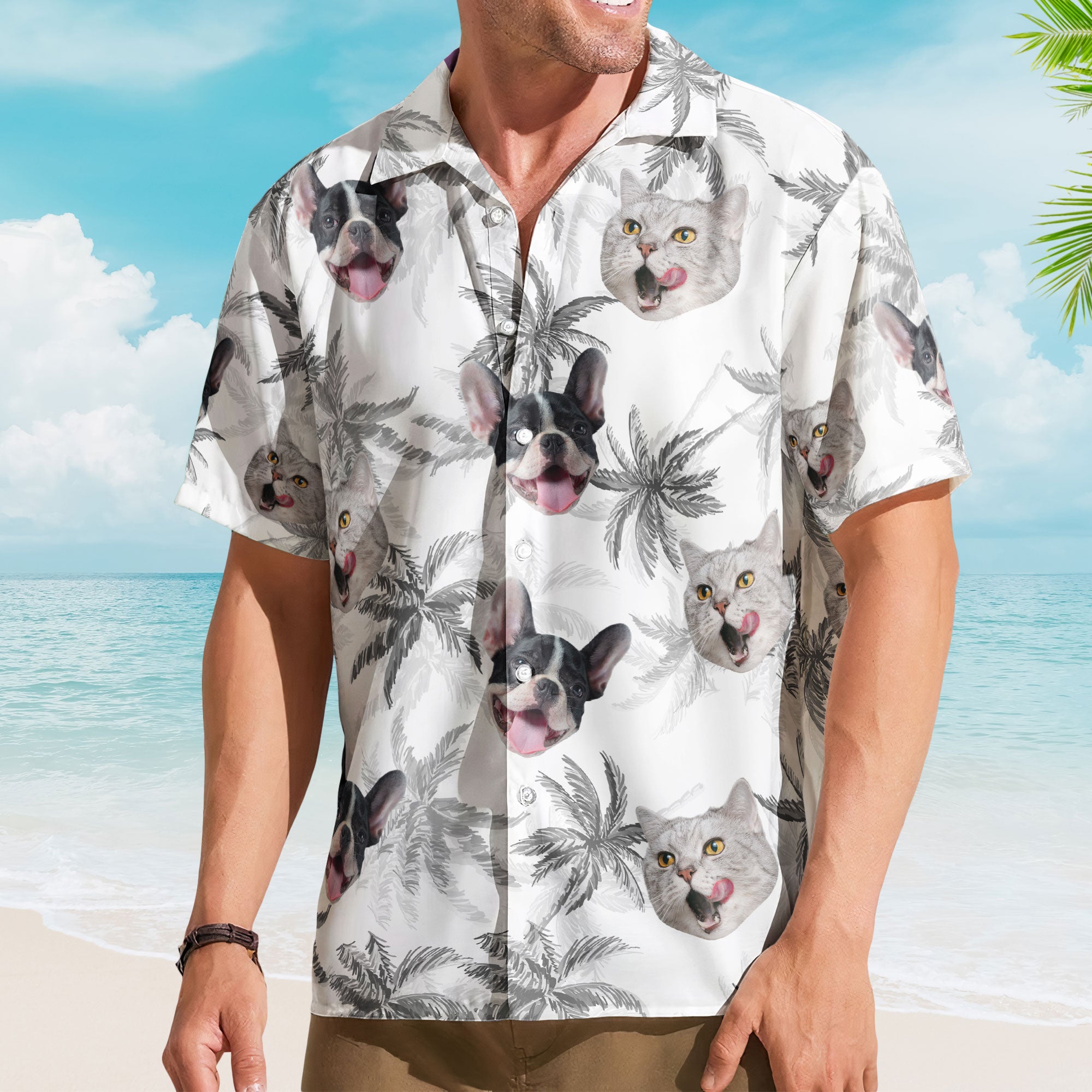 Funny Pet Face - Personalized Photo Hawaiian Shirt Hawaiian Shirt HeartfulPaws
