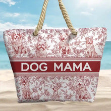 Load image into Gallery viewer, Chinoiserie Toile Dog Cat - Personalized Beach Bag Beach Bag HeartfulPaws
