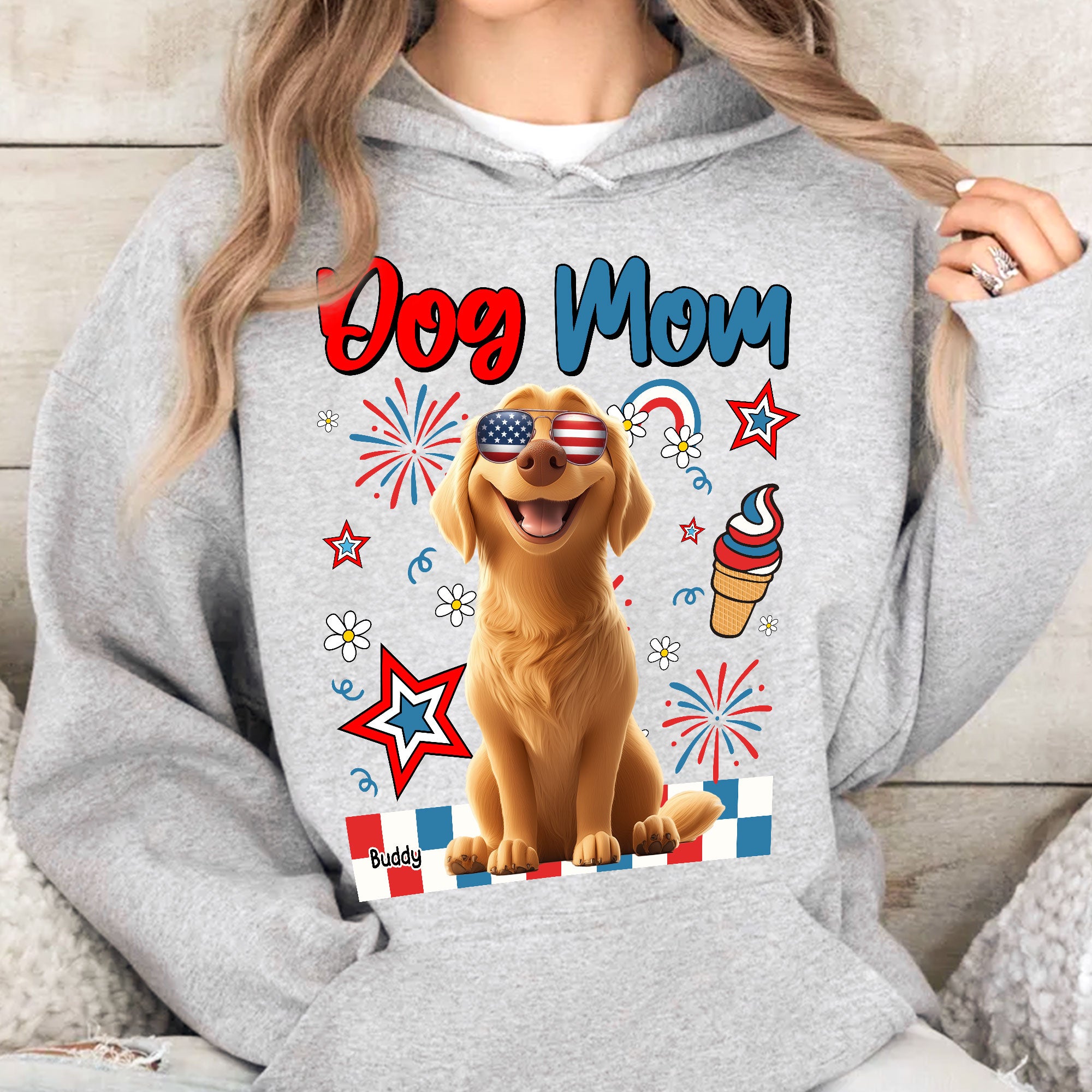 Dog Mom - Independence Day - Personalized Shirt Shirt HeartfulPaws