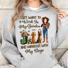 Load image into Gallery viewer, I Just Want To Work In My Garden And Hangout With My Dogs - Personalized Shirt Shirt HeartfulPaws

