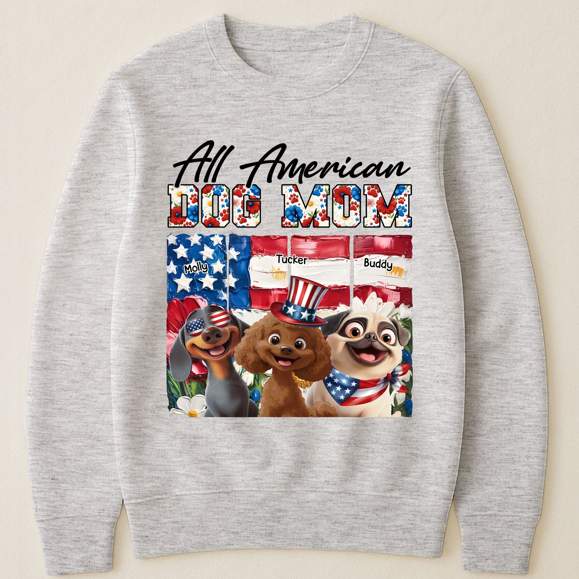 All American Dog Mom- Personalized Shirt Shirt HeartfulPaws