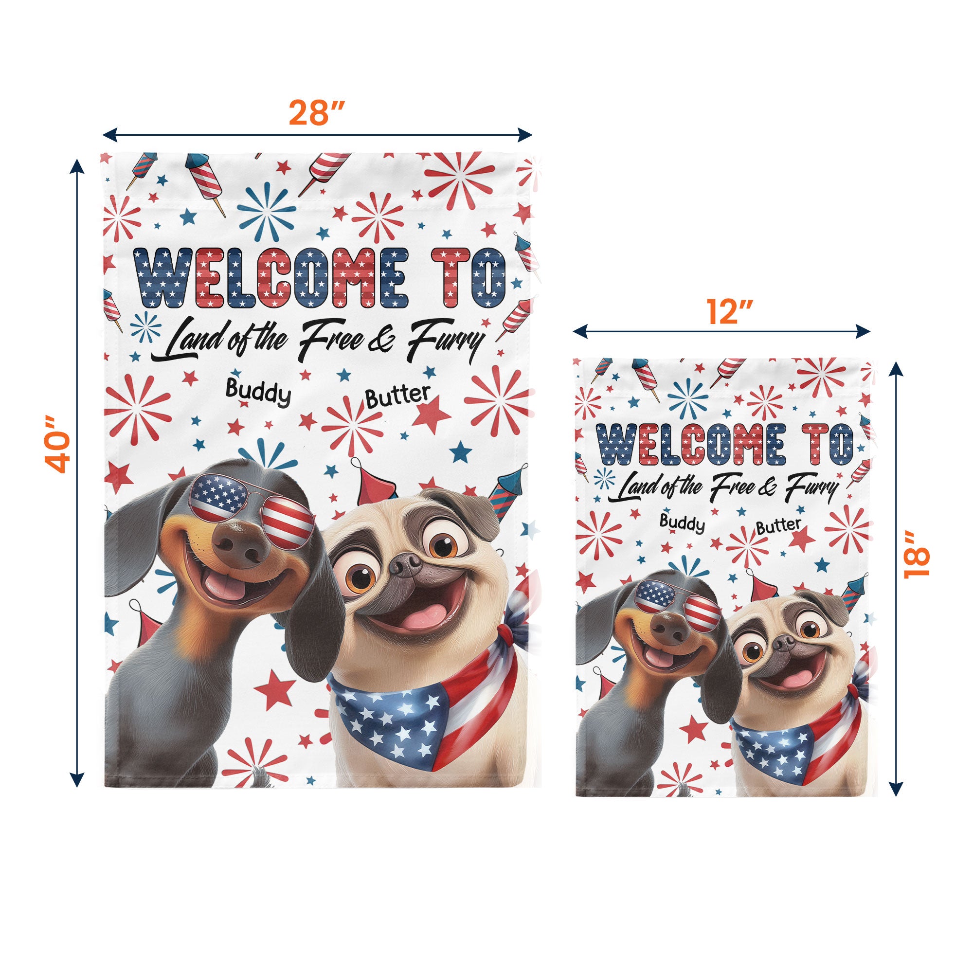 Welcome - Personalized Flag Flag HeartfulPaws