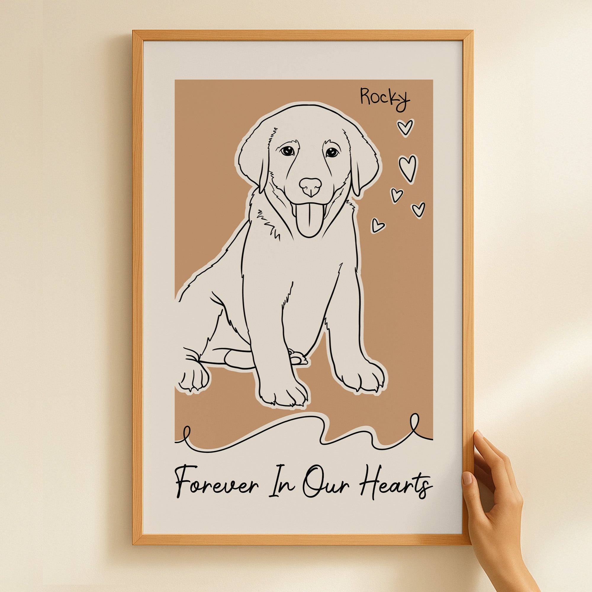 Forever In My Heart Dog Loss Custom Line Portrait - Personalized Photo Poster Poster HeartfulPaws