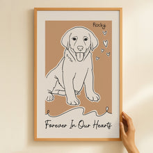 Load image into Gallery viewer, Forever In My Heart Dog Loss Custom Line Portrait - Personalized Photo Poster Poster HeartfulPaws
