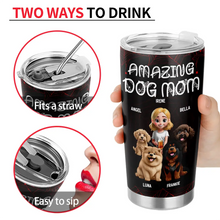 Load image into Gallery viewer, Amazing Dog Dad Dog Mom - Personalized Tumbler Tumbler HeartfulPaws
