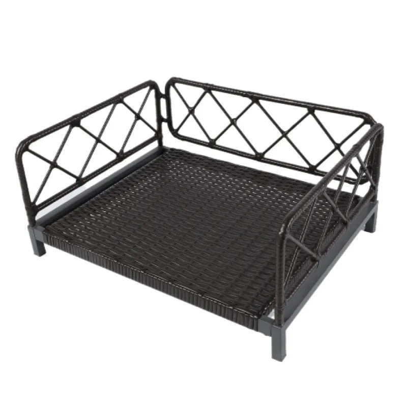 Wicker Pet Bed Rattan Dog Sofa Bed Outdoor Indoor Water Resistant, Pet Accessories, Products For Your Pet HeartfulPaws