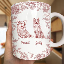 Load image into Gallery viewer, Chinoiserie Toile Dog - Personalized White Edge-to-Edge Mug Mug HeartfulPaws
