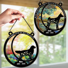 Load image into Gallery viewer, Forever In My Heart Loss Of Dog - Personalized Window Hanging Suncatcher Ornament Window Hanging Suncatcher Ornament HeartfulPaws
