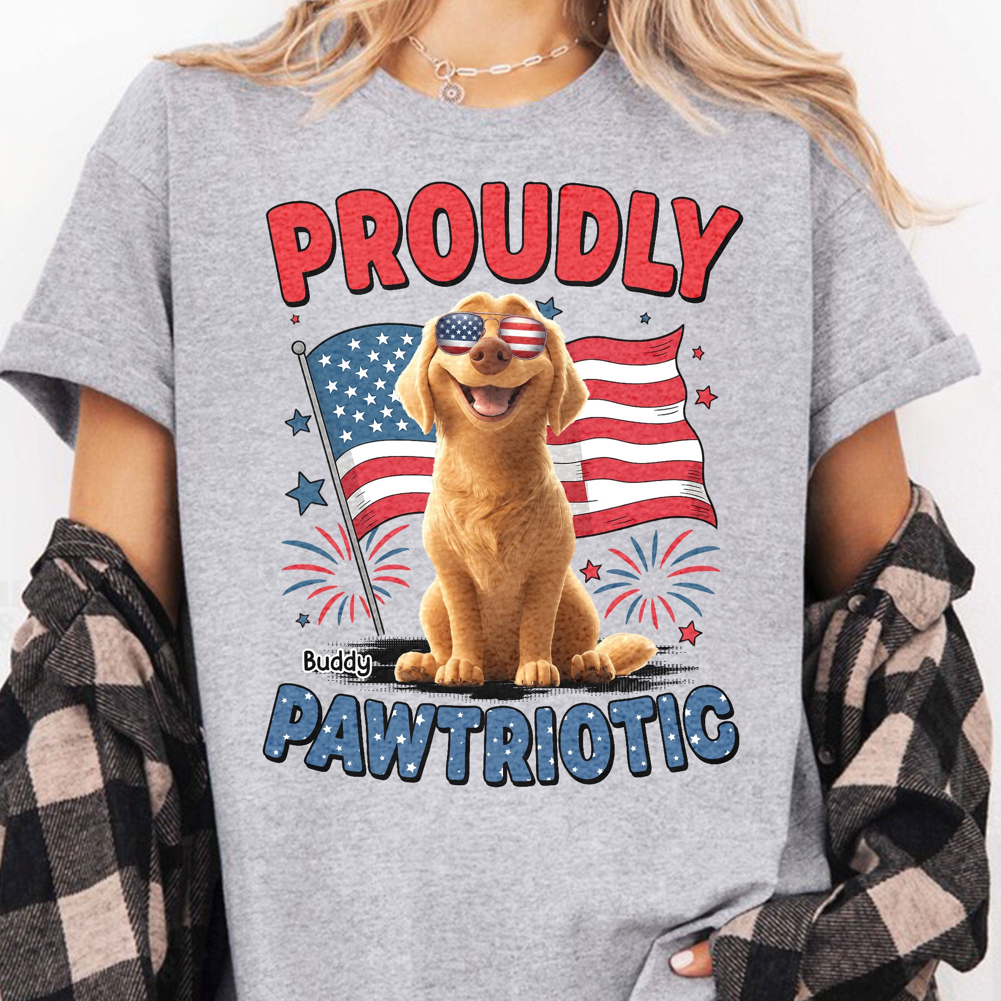 Proudly Pawtriotic - Personalized Shirt Shirt HeartfulPaws