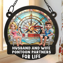 Load image into Gallery viewer, Pontoon Partners For Life - Personalized Window Hanging Suncatcher Ornament Window Hanging Suncatcher HeartfulPaws
