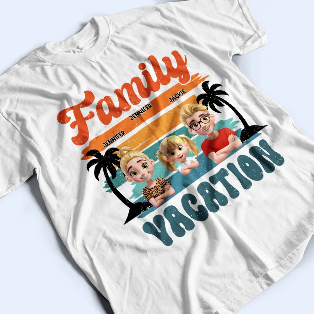Family Vacation 3D Effect - Personalized T Shirt T-shirt HeartfulPaws