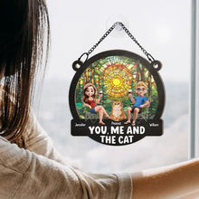 Load image into Gallery viewer, Beach You, Me And The Cats - Personalized Window Hanging Suncatcher Ornament Window Hanging Suncatcher HeartfulPaws
