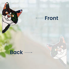 Load image into Gallery viewer, Peeking Cat - Personalized Window Corner Suncatcher Window Corner Suncatcher HeartfulPaws
