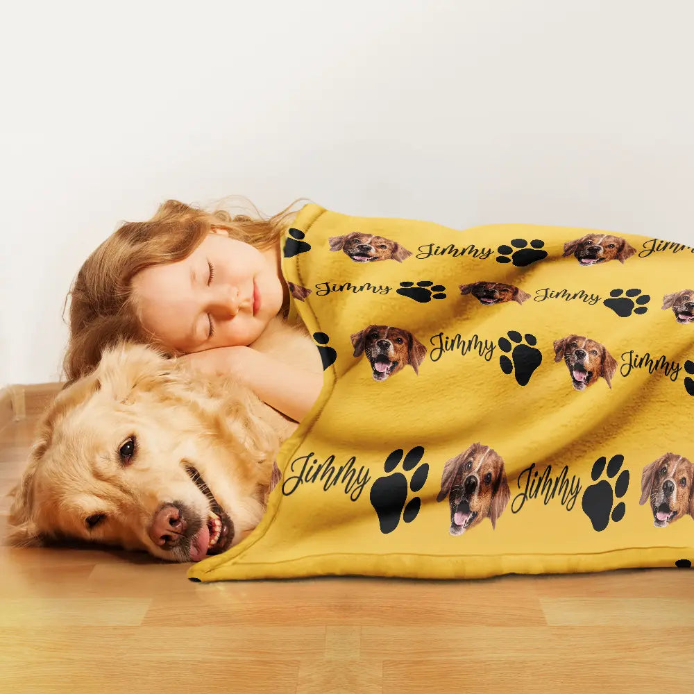 Custom Photo Pet Dog Cat Face - Personalized Pet Blanket Pet Blanket HeartfulPaws