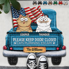 Load image into Gallery viewer, Cats Planning Escape Truck - Personalized Custom Shaped Doormat Doormat HeartfulPaws
