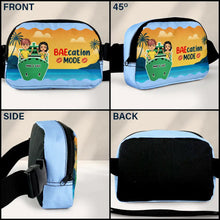 Load image into Gallery viewer, Baecation Mode Couples - Personalized Crossbody Belt Bag Crossbody Belt Bag HeartfulPaws
