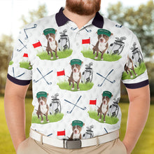Load image into Gallery viewer, Golf &amp; Dog Lovers - Favorite Caddy Dog Dad Gifts - Personalized Photo Polo Shirt Polo Shirt HeartfulPaws

