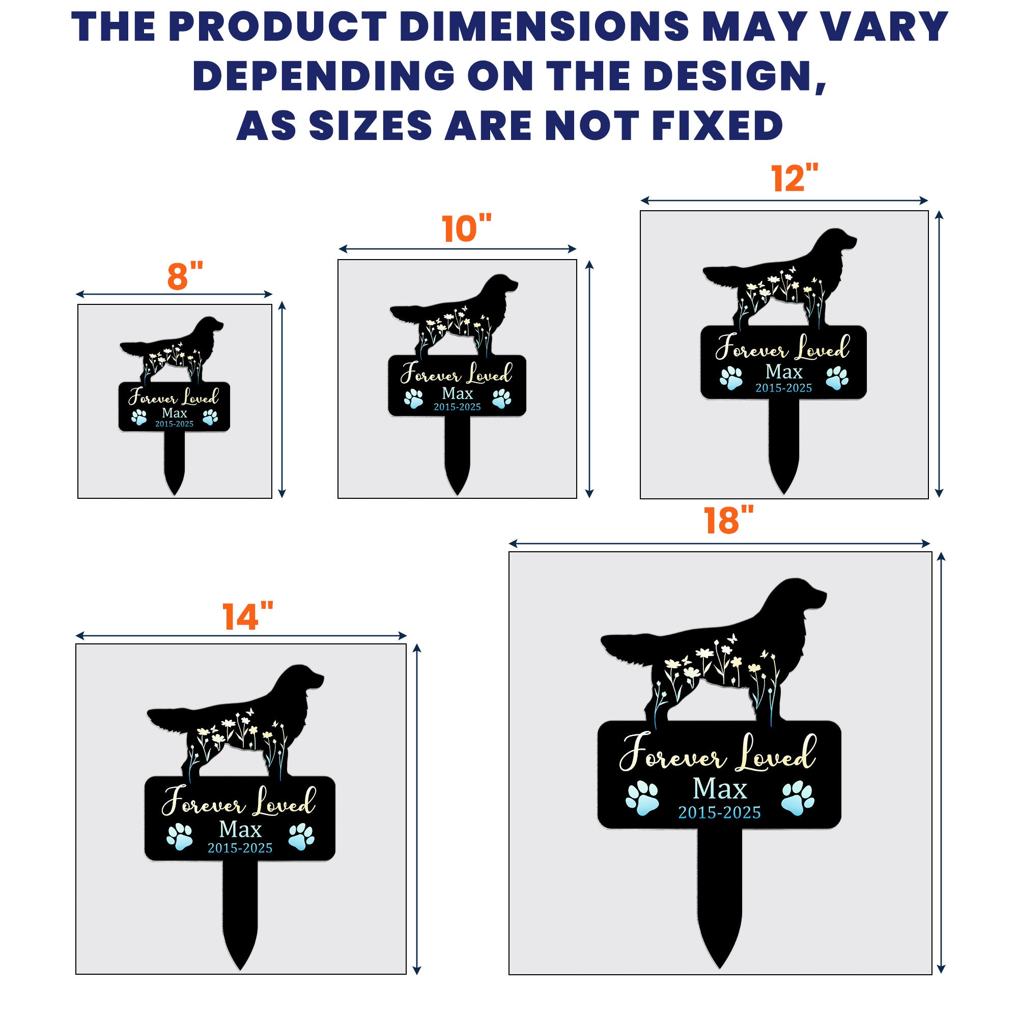 Dog Loss Forever Loved - Personalized Metal Garden Stake Printed Metal Garden Stake HeartfulPaws