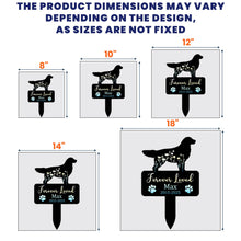 Load image into Gallery viewer, Dog Loss Forever Loved - Personalized Metal Garden Stake Printed Metal Garden Stake HeartfulPaws
