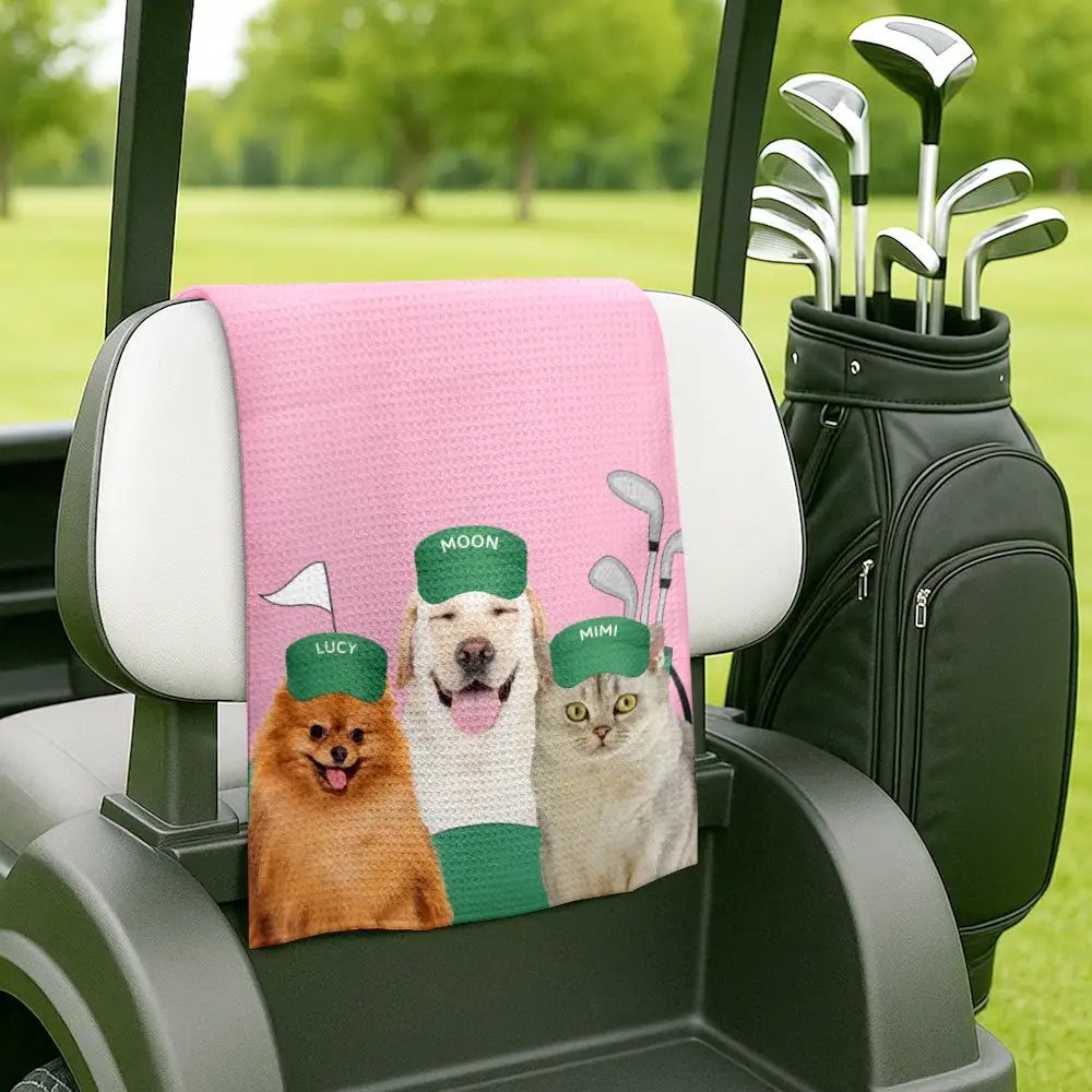 Custom Photo Funny Dog Cat - Personalized Golf Towel Golf Towel HeartfulPaws