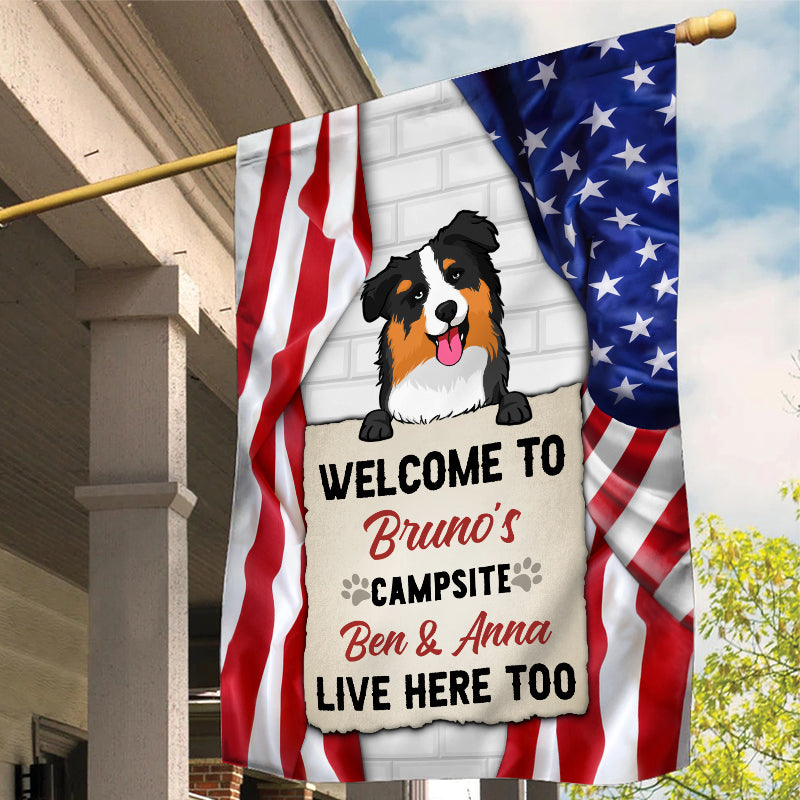 Welcome To The Dog Campsite, Personalized Garden Flags, Decoration For Dog Lovers Garden Flag HeartfulPaws