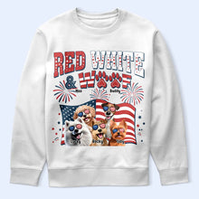 Load image into Gallery viewer, Stars And Stripes Red White &amp; Woof - Personalized T Shirt T-shirt HeartfulPaws

