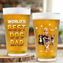 Load image into Gallery viewer, World's Best Dog Dad - Personalized Beer Glass Beer Glass HeartfulPaws
