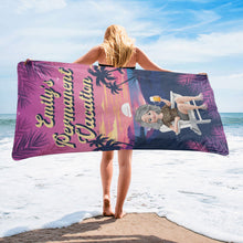 Load image into Gallery viewer, Retirement Permanent Vacation Retro Summer - Personalized Quick-Dry Beach Towel Quick-Dry Beach Towel HeartfulPaws
