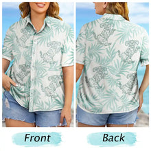 Load image into Gallery viewer, Custom Photo Pencil Drawing Palm Leaf Vacation Vibe - Personalized Hawaiian Shirt Hawaiian Shirt HeartfulPaws
