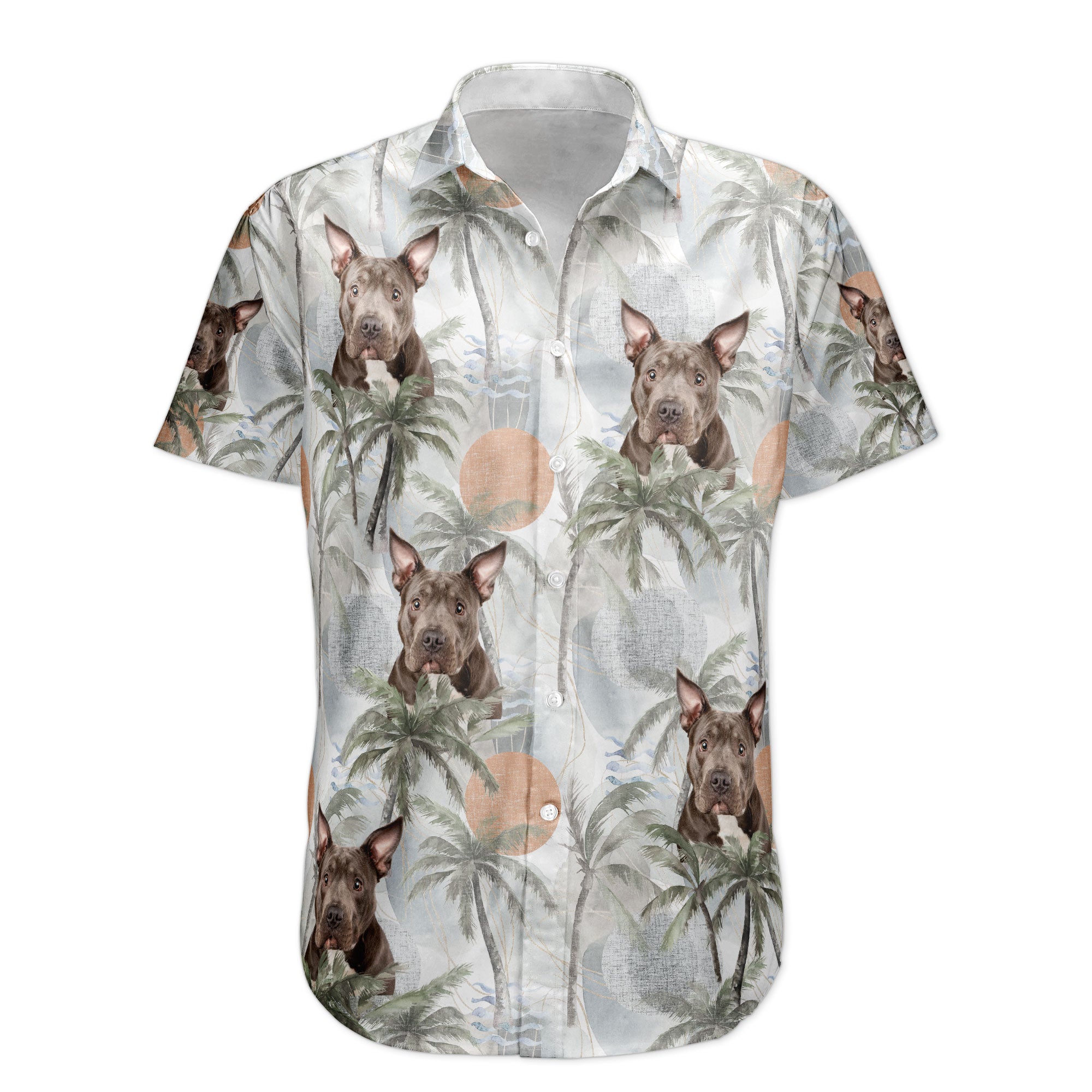 Dog Cat Tropical Style - Personalized Photo Hawaiian Shirt Hawaiian Shirt HeartfulPaws