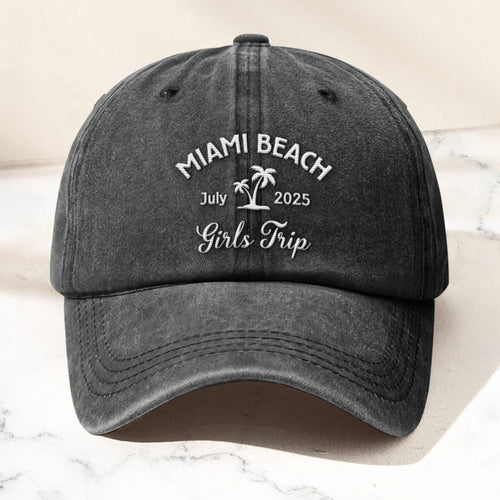Custom Name Family Trip Girls Trip Vacation - Personalized Embroidered Distressed Hat Embroidered Distressed Hat HeartfulPaws