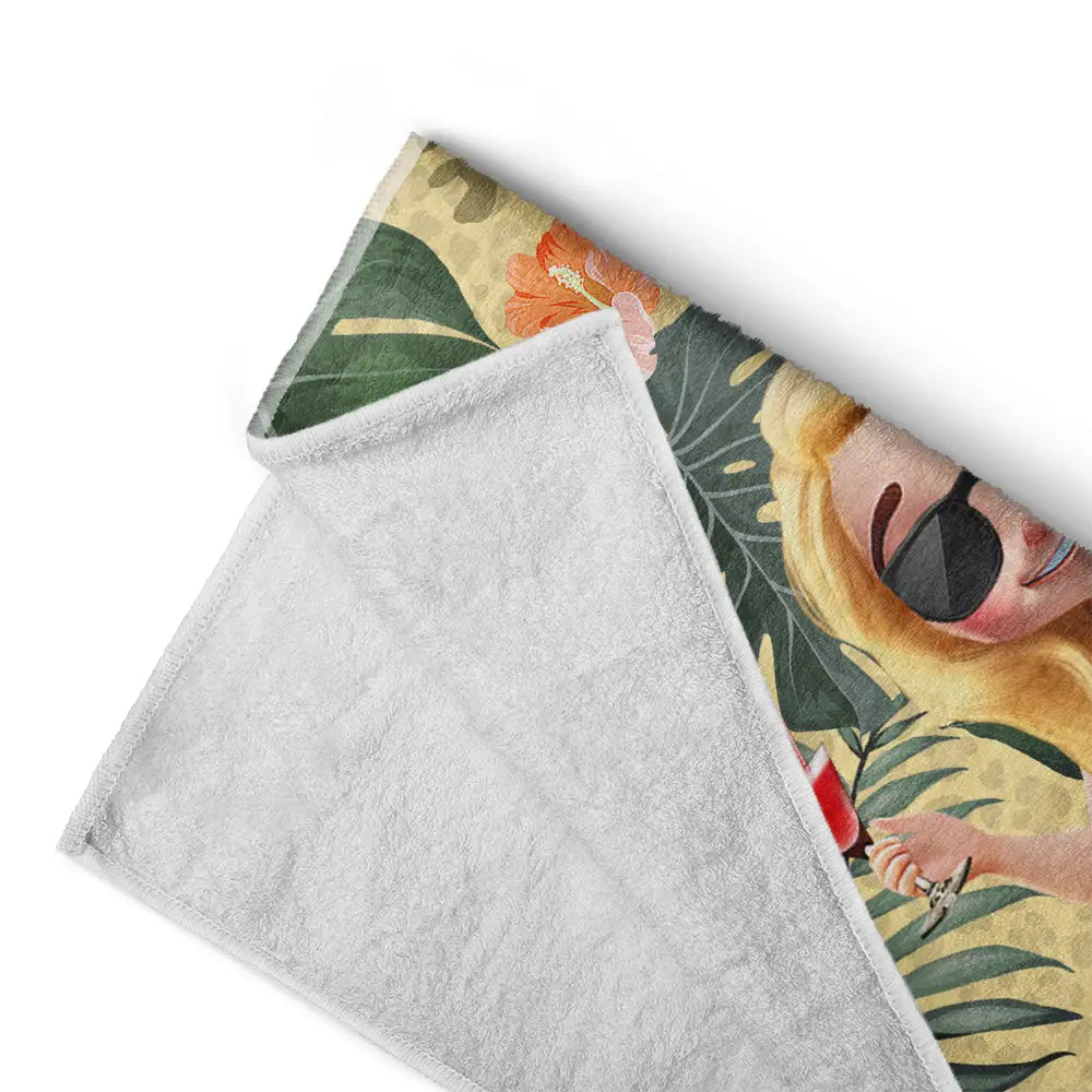 Retirement Plan Permanent Vacation - Personalized Beach Towel Beach Towel HeartfulPaws