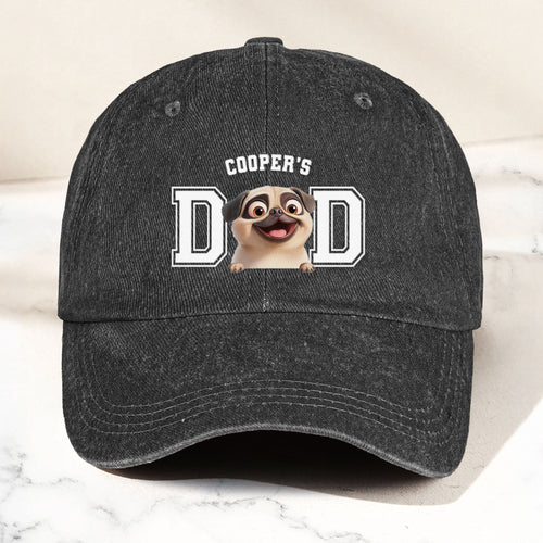 Dog Dad Dog Mom - Personalized Distressed Denim Cap Distressed Denim Cap HeartfulPaws