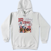 Load image into Gallery viewer, Stars And Stripes Red White &amp; Woof - Personalized T Shirt T-shirt HeartfulPaws
