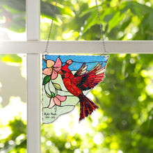 Load image into Gallery viewer, Birds And Flowers - Personalized Window Corner Suncatcher Window Corner Suncatcher HeartfulPaws
