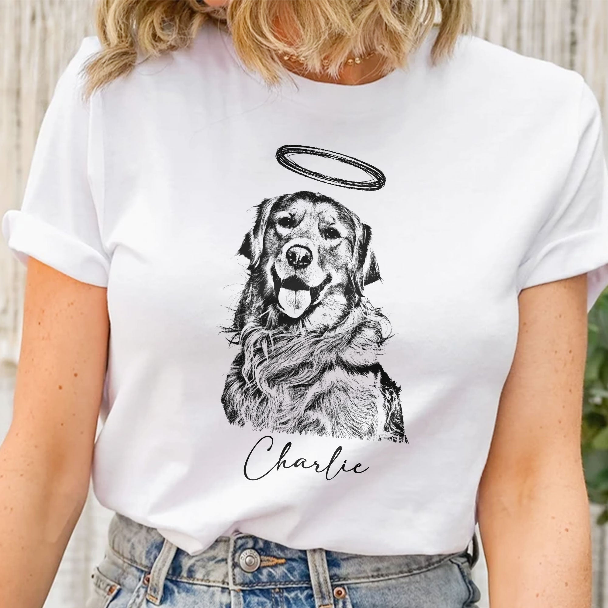 Dog Photo & Name Loss Of Dog - Personalized Photo Shirt Shirt HeartfulPaws