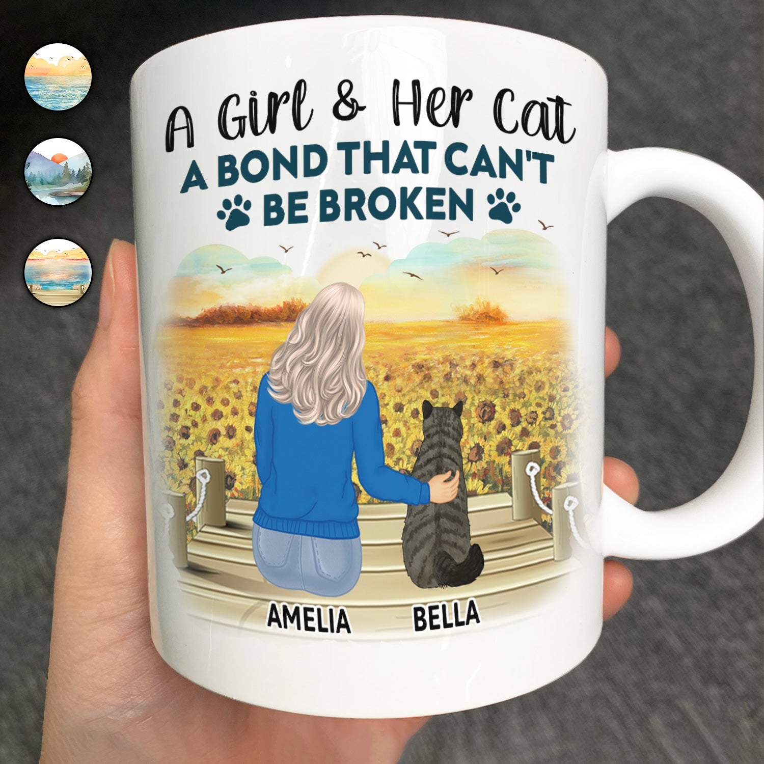 A Bond That Can't Be Broken - Gift For Cat Lovers, Cat Mom, Cat Dad - Personalized Mug Mug HeartfulPaws