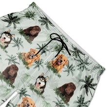 Load image into Gallery viewer, Custom Photo Tropical Palm Dog Cat - Personalized Unisex Beach Shorts Beach Short HeartfulPaws
