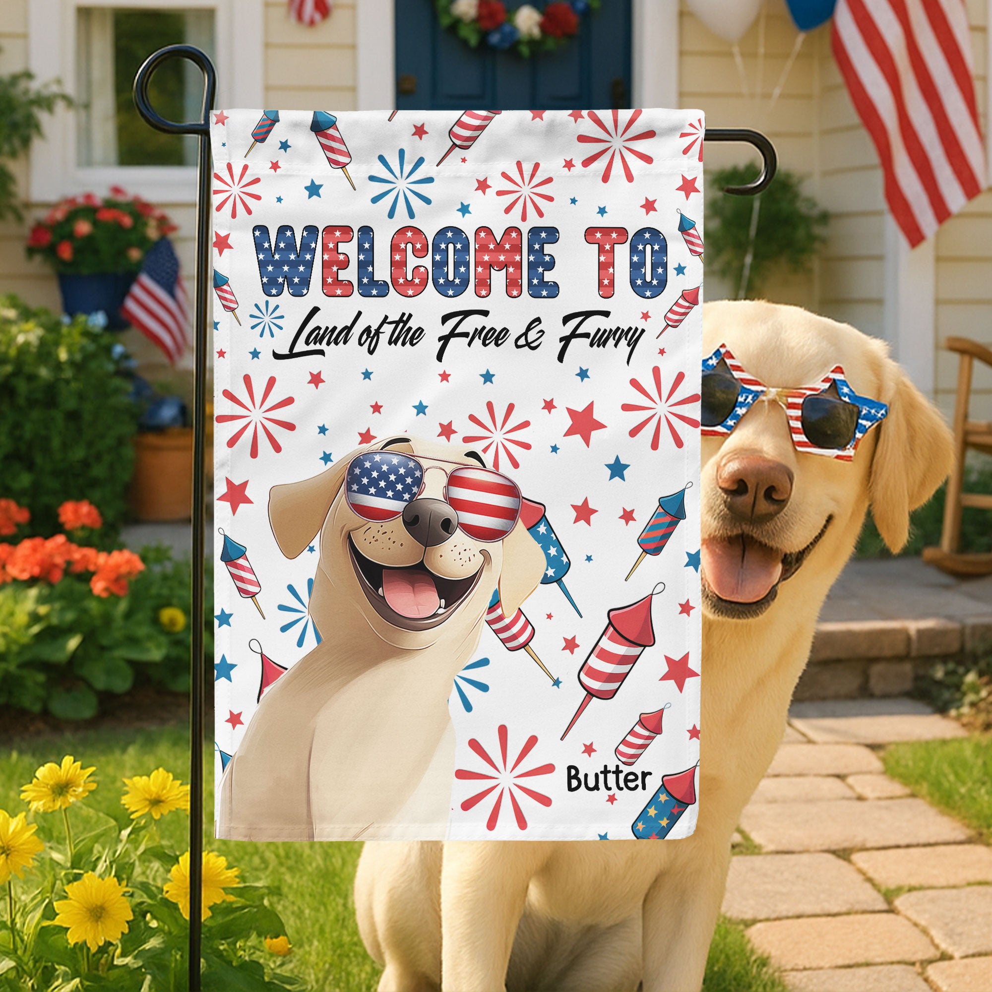 Welcome - Personalized Flag Flag HeartfulPaws