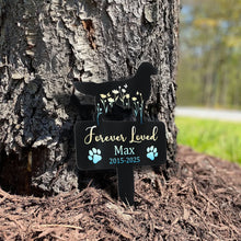 Load image into Gallery viewer, Dog Loss Forever Loved - Personalized Metal Garden Stake Printed Metal Garden Stake HeartfulPaws
