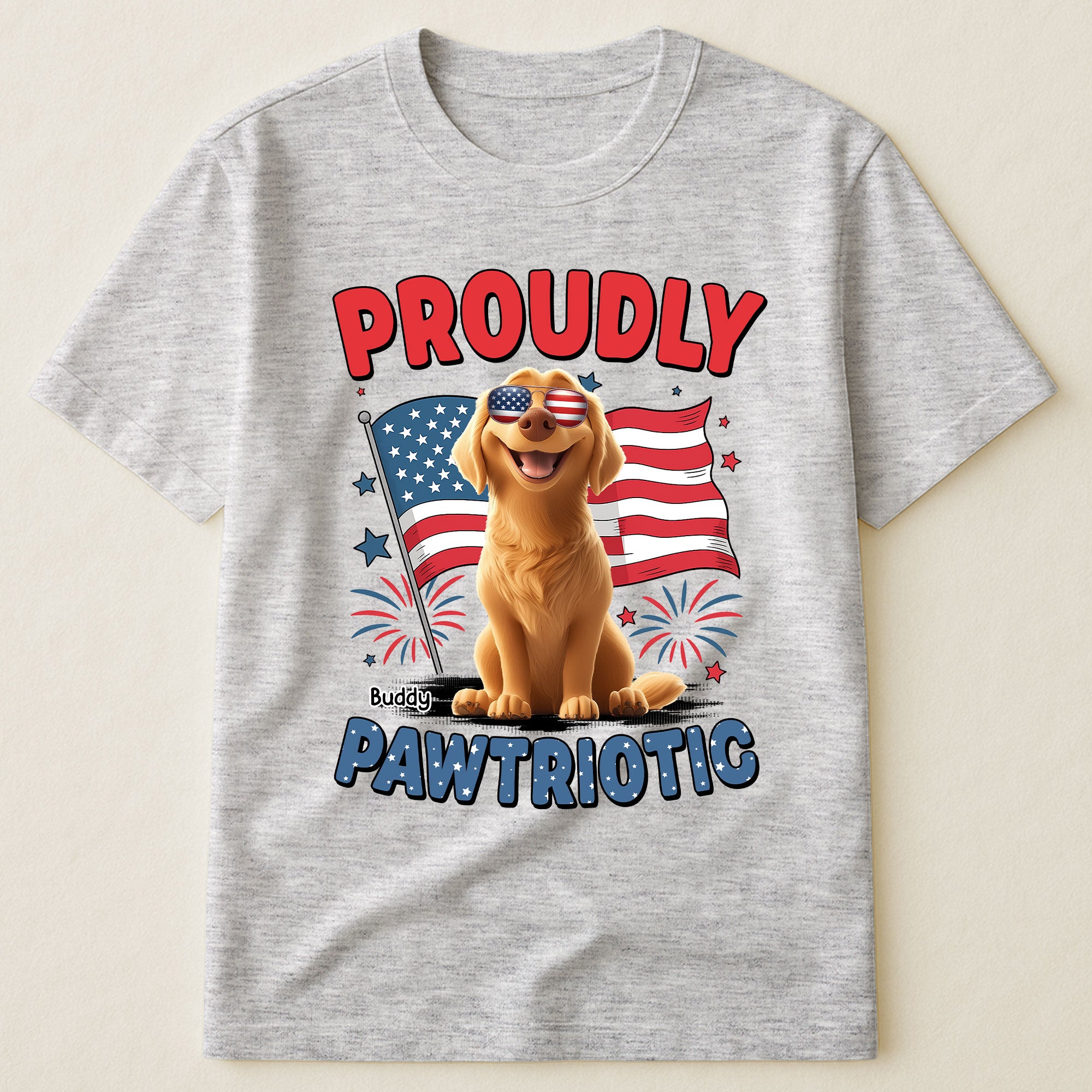 Proudly Pawtriotic - Personalized Shirt Shirt HeartfulPaws