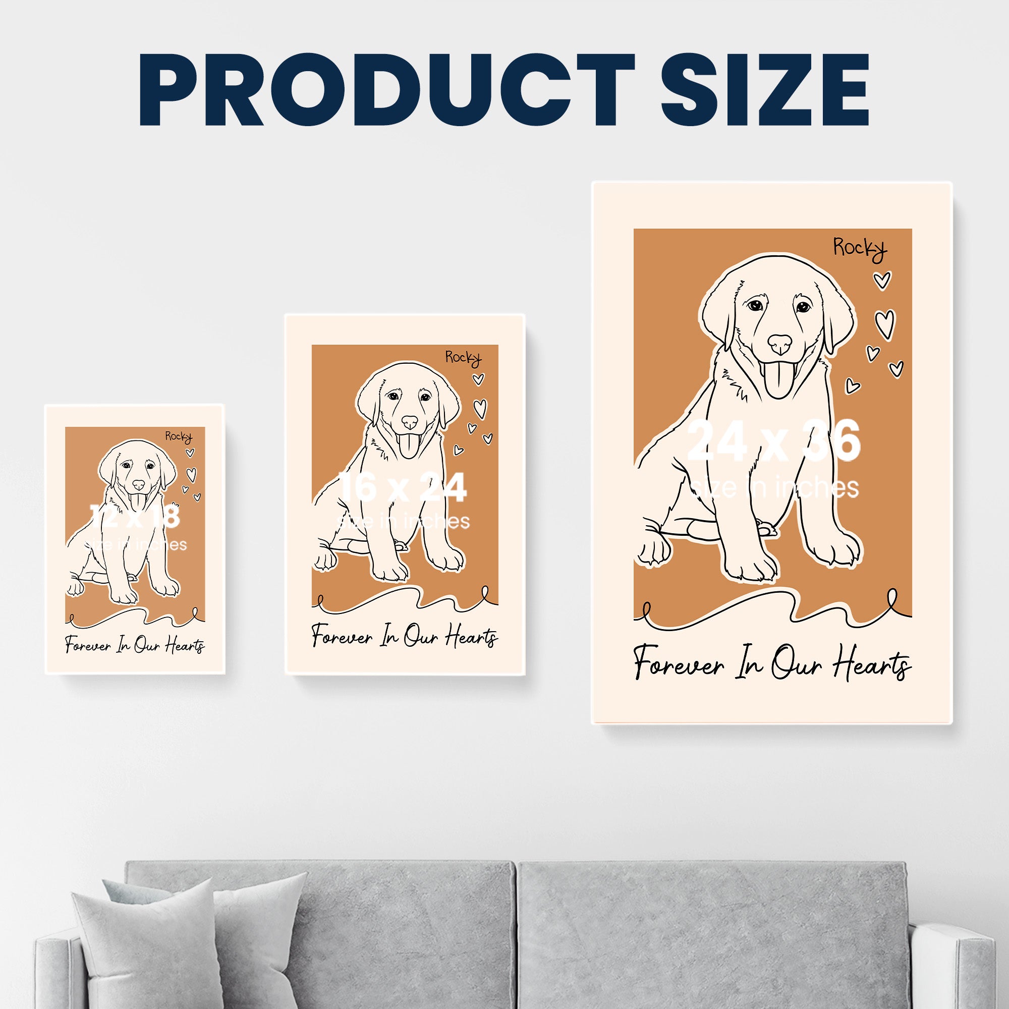 Forever In My Heart Dog Loss Custom Line Portrait - Personalized Photo Poster Poster HeartfulPaws