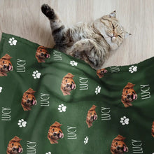 Load image into Gallery viewer, Custom Photo Pet Dog Cat Face Sidelong - Personalized Pet Blanket Pet Blanket HeartfulPaws
