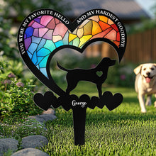 Load image into Gallery viewer, You Were My Favorite Hello &amp; My Hardest Goodbye Dog Loss - Personalized Metal Garden Stake Printed Metal Garden Stake HeartfulPaws
